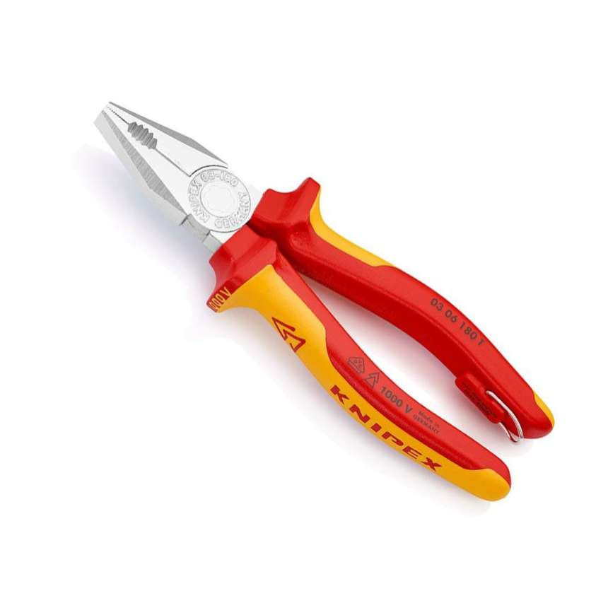 Kombinované kleště s připevňovacím okem Knipex 03 06 180 T 180 mm VDE