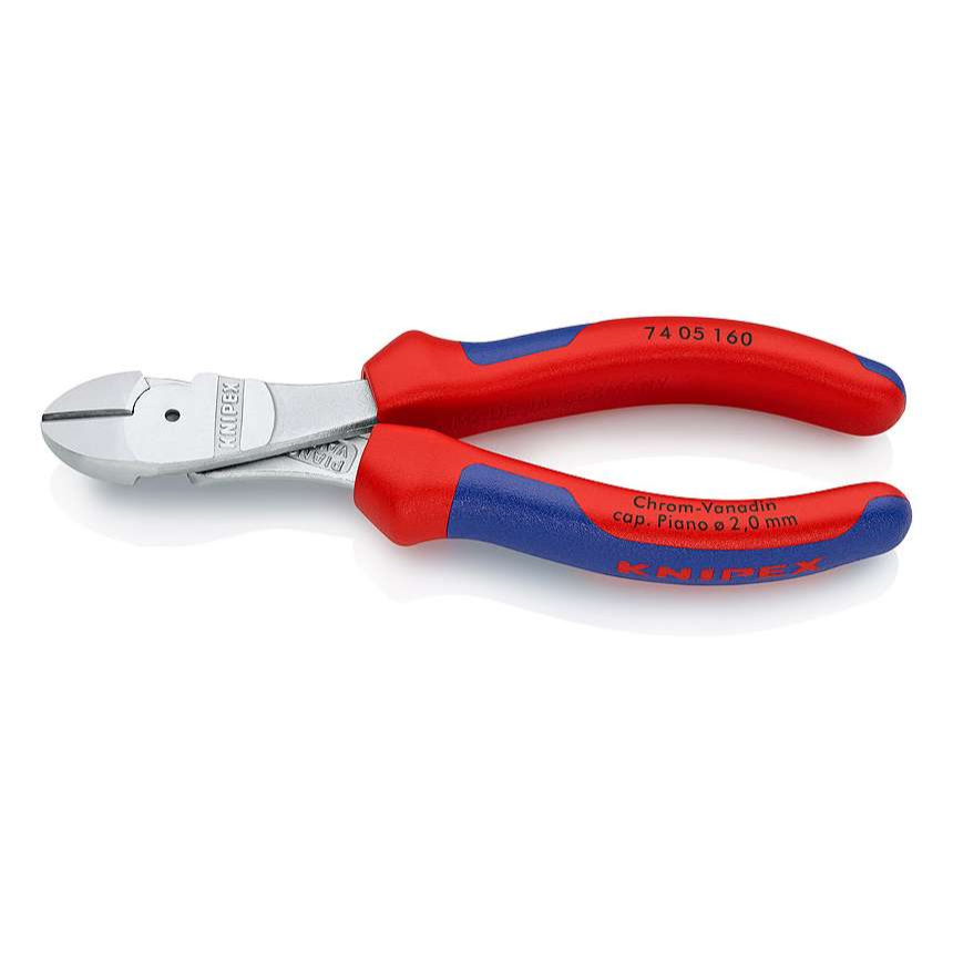 Silové boční štípací kleště 160 mm KNIPEX 74 05 160 - chromováno, vícesložkové návleky 74 05 160