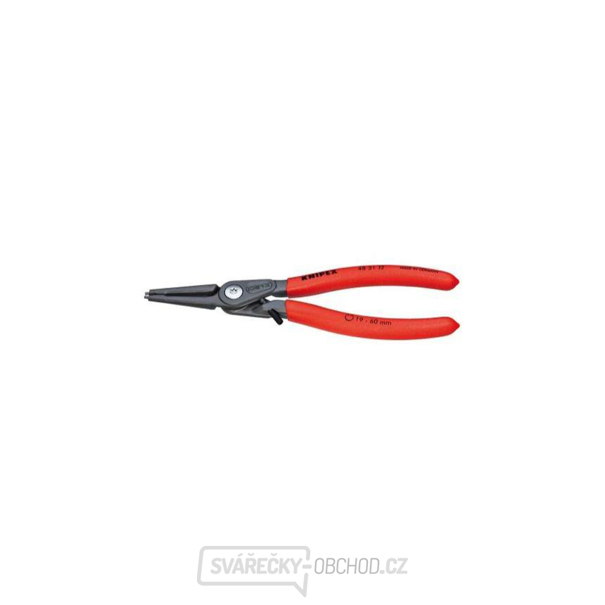 Kleště precizní pro pojistné kroužky KNIPEX 48 31 J2, 180 mm - fosfátováno na šedo, protiskluzový plast