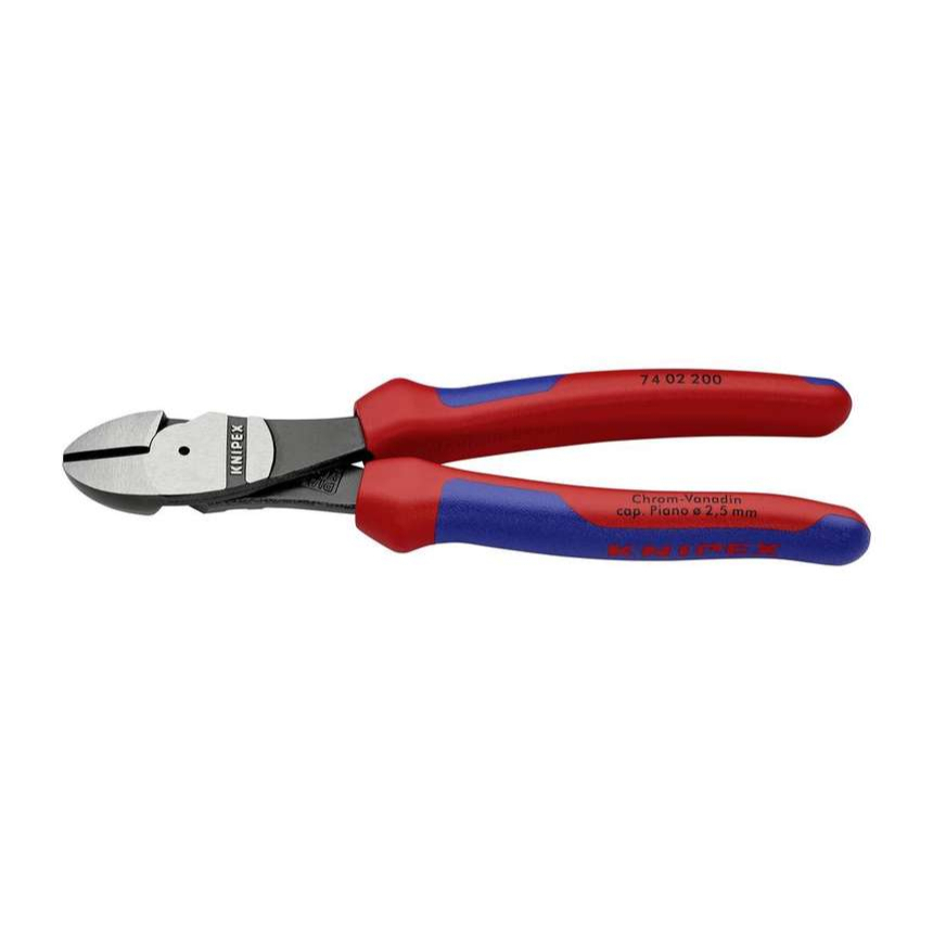 Silové boční štípací kleště 200 mm KNIPEX 74 02 200 - leštěná hlava, vícesložkové návleky 74 02 200