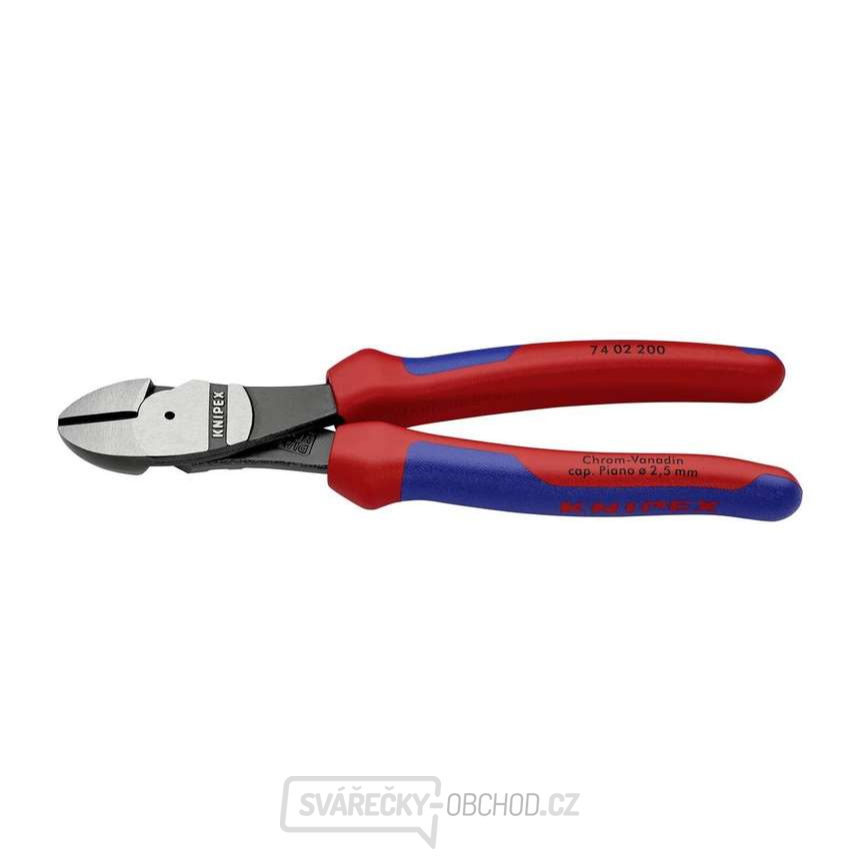 Silové boční štípací kleště 200 mm KNIPEX 74 02 200 - leštěná hlava, vícesložkové návleky