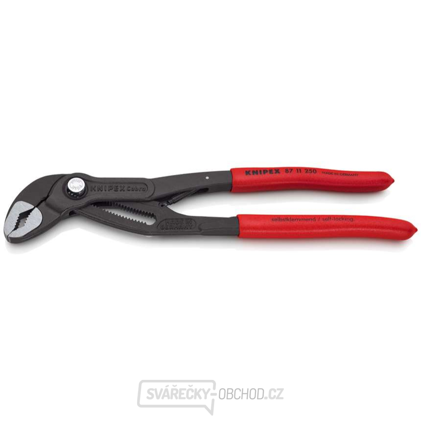Kleště Cobra matic 250 mm KNIPEX 87 11 250 - leštěná hlava, plastové návleky