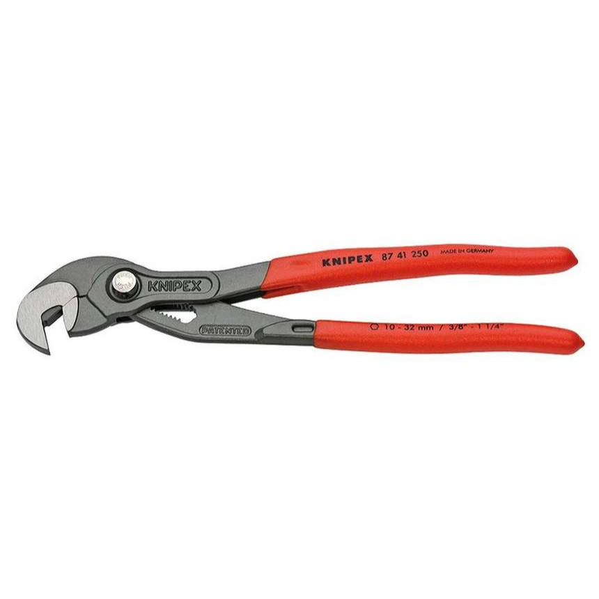 Kleště na šrouby 250 mm, KNIPEX 87 41 250 - leštěná hlava, plastové návleky 87 41 250