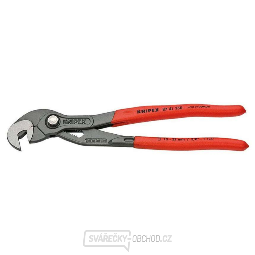 Kleště na šrouby 250 mm, KNIPEX 87 41 250 - leštěná hlava, plastové návleky