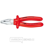 Kombinované kleště 160 mm - 1000V. KNIPEX 03 07 160. Chromováno, izolováno ponorem - VDE Kombinované kleště 160 mm - 1000V. KNIPEX 03 07 160. Chromováno, izolováno ponorem - VDE gallery main image