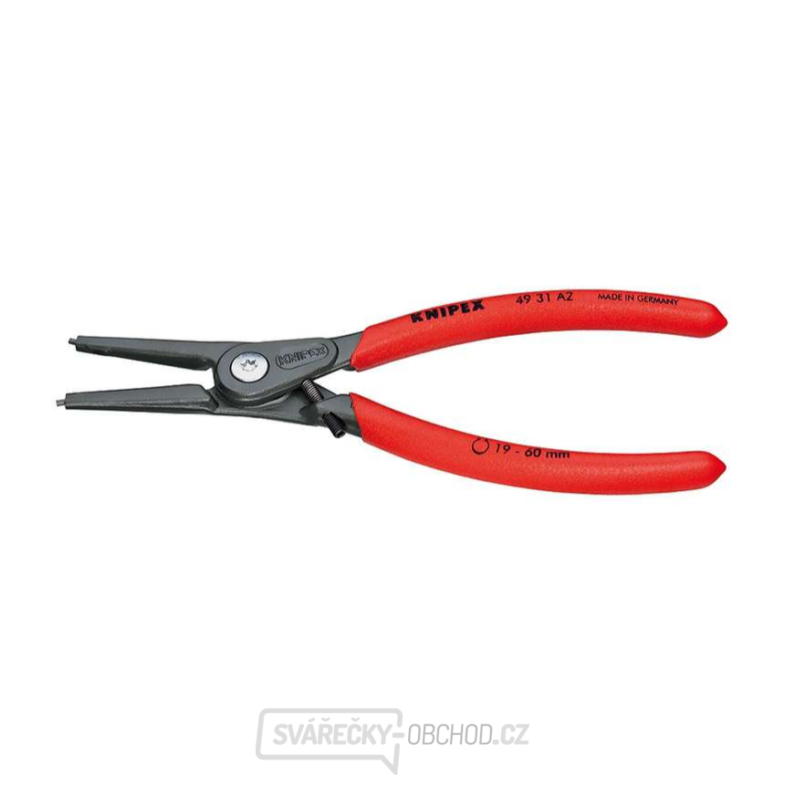 Kleště precizní pro pojistné kroužky vnější KNIPEX 49 31 A2, 180 mm - protiskluzová rukojeť
