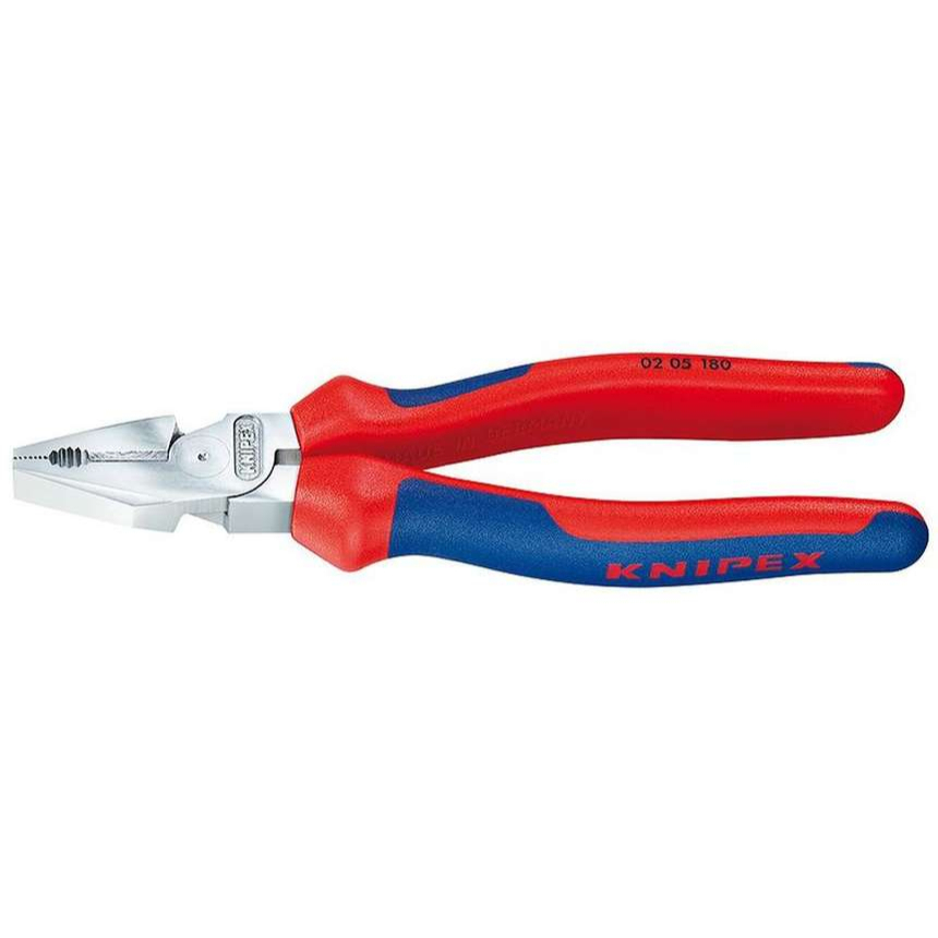 Silové kombinované kleště 200 mm. KNIPEX 02 05 200 - chromováno, vícesložkové návleky