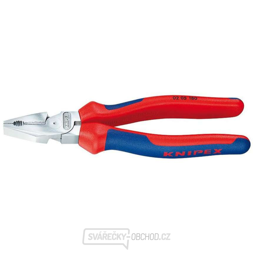 Silové kombinované kleště 200 mm. KNIPEX 02 05 200 - chromováno, vícesložkové návleky