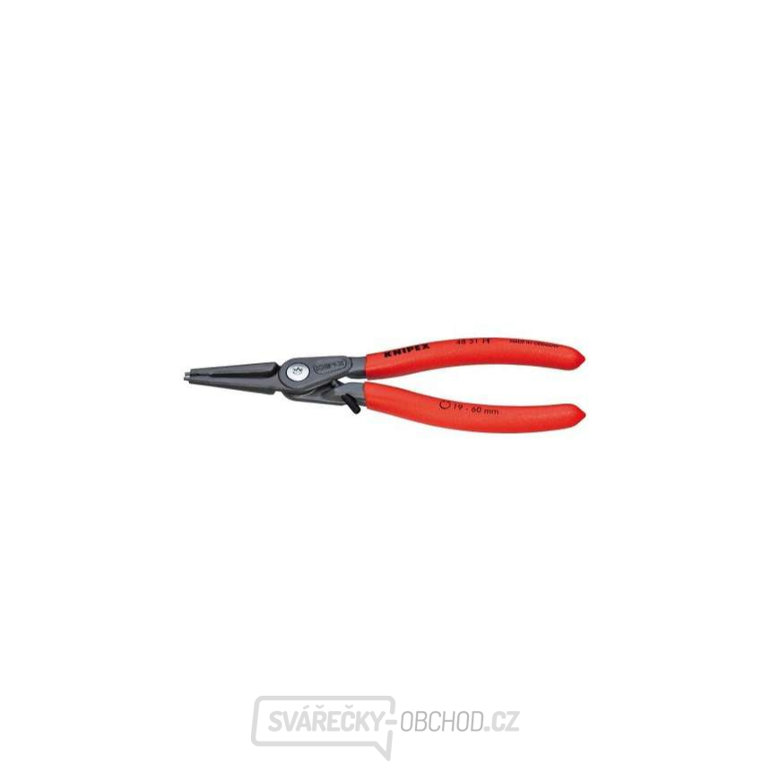 Kleště precizní pro pojistné kroužky KNIPEX 48 31 J1, 140 mm - fosfátováno na šedo, protiskluzový plast