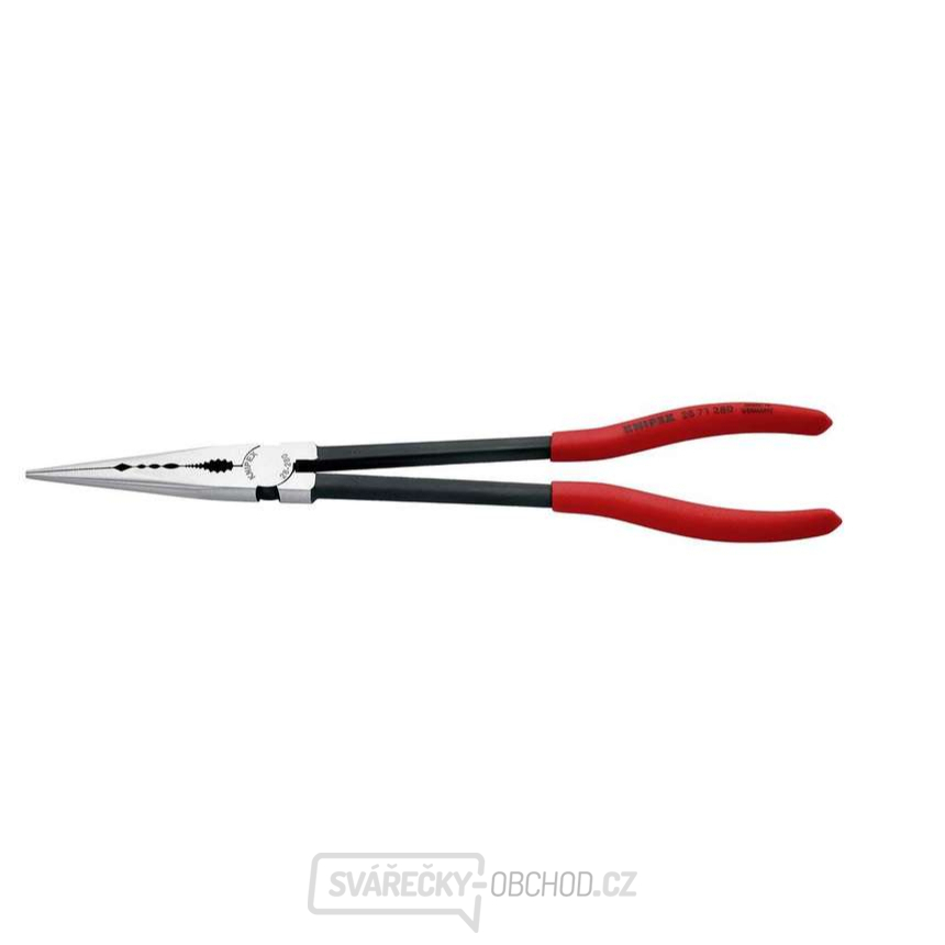 Kleště dlouhé montážní rovné KNIPEX 28 71 280, 280 mm - leštěná hlava, černěné