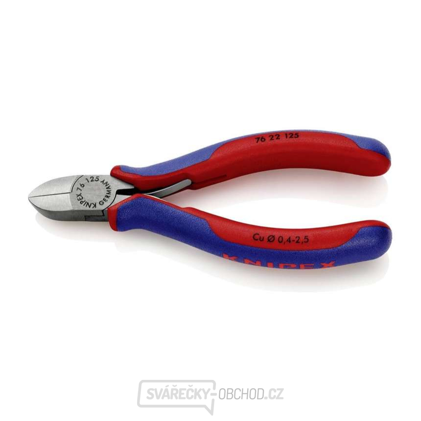 Boční štípací kleště pro elektromechaniky 125 mm KNIPEX 76 22 125 - leštěná hlava, vícesložkové návleky