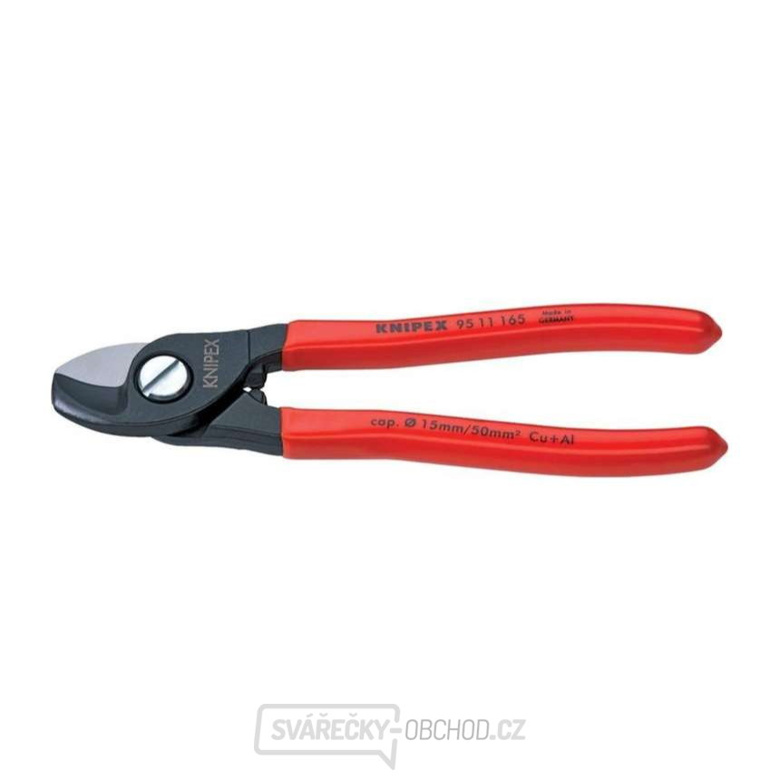 Kabelové nůžky 165 mm KNIPEX 95 11 165 - leštěná hlava, plastové návleky