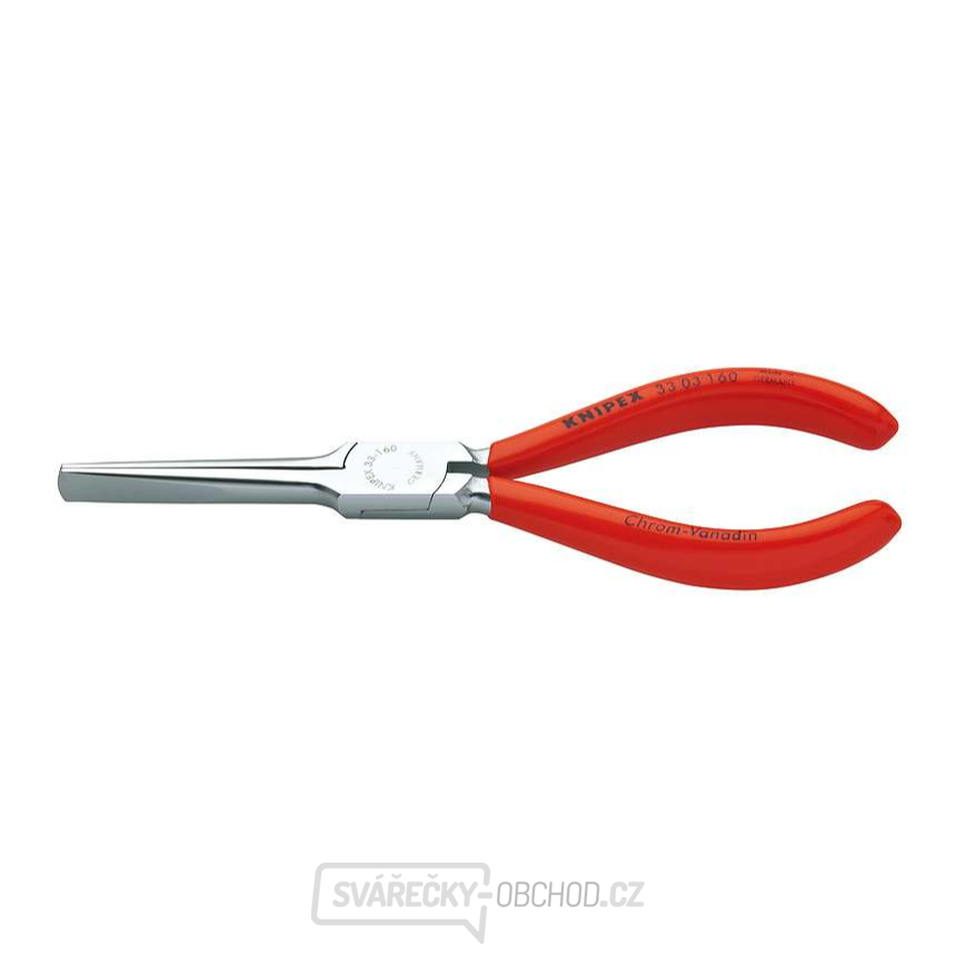 Ploché kleště 160 mm KNIPEX 33 01 160 - leštěná hlava, plastové návleky