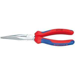 Půlkulaté kleště s břity (zobákovité) 200 mm. KNIPEX 26 15 200 - chromováno, vícesložkové návleky gallery main image
