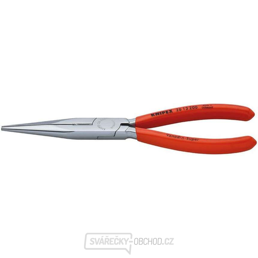 Půlkulaté kleště s břity (zobákovité) 200 mm KNIPEX 26 13 200. Chromováno, plastové návleky.