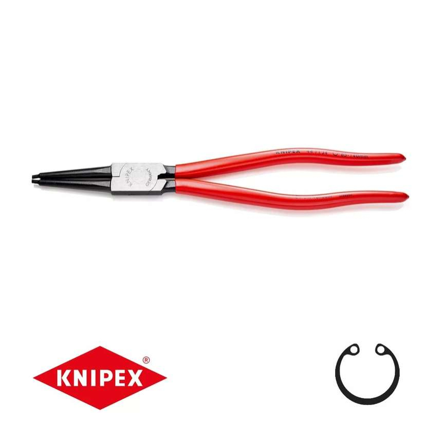 Kleště na pojistné kroužky 320 mm, vnitřní rovné. Knipex - 44 11 J4 - DIN 5265 C. Leštěno, potaženo plastem