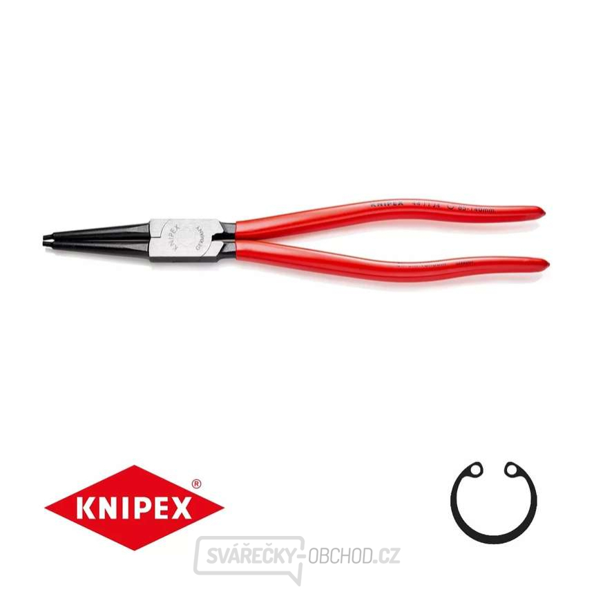 Kleště na pojistné kroužky 320 mm, vnitřní rovné. Knipex - 44 11 J4 - DIN 5265 C. Leštěno, potaženo plastem