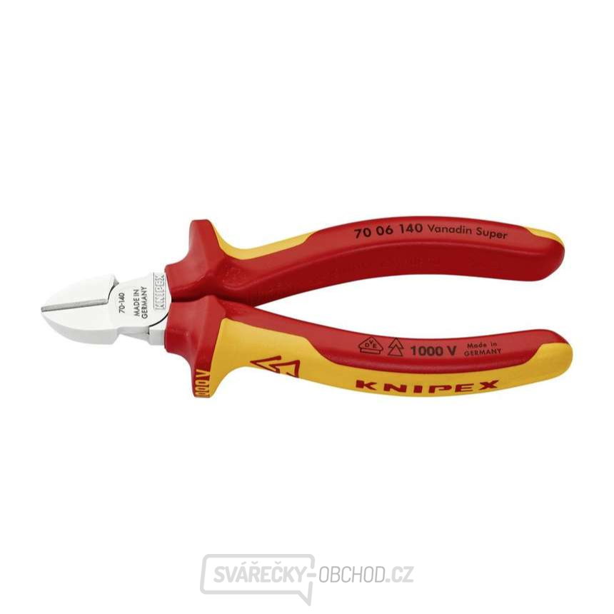 Boční štípací kleště 140 mm - 1000V. KNIPEX 70 06 140 - chromováno, vícesložkové návleky VDE