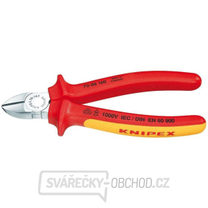 Boční štípací kleště 125 mm - 1000V. KNIPEX 70 06 125 - chromováno, vícesložkové návleky VDE Boční štípací kleště 125 mm - 1000V. KNIPEX 70 06 125 - chromováno, vícesložkové návleky VDE gallery main image