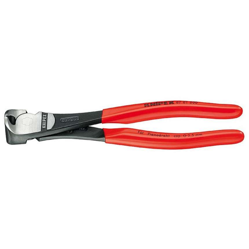 Čelní silové štípací kleště 140 mm KNIPEX 67 01 140 - leštěná hlava, plastové návleky 67 01 140