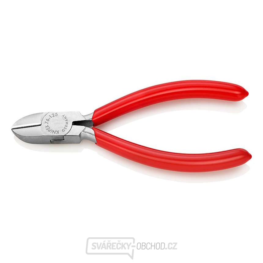 Boční štípací kleště pro elektromechaniky 125 mm KNIPEX 76 03 125 - chromováno, plastové návleky Boční štípací kleště pro elektromechaniky 125 mm KNIPEX 76 03 125 - chromováno, plastové návleky gallery main image