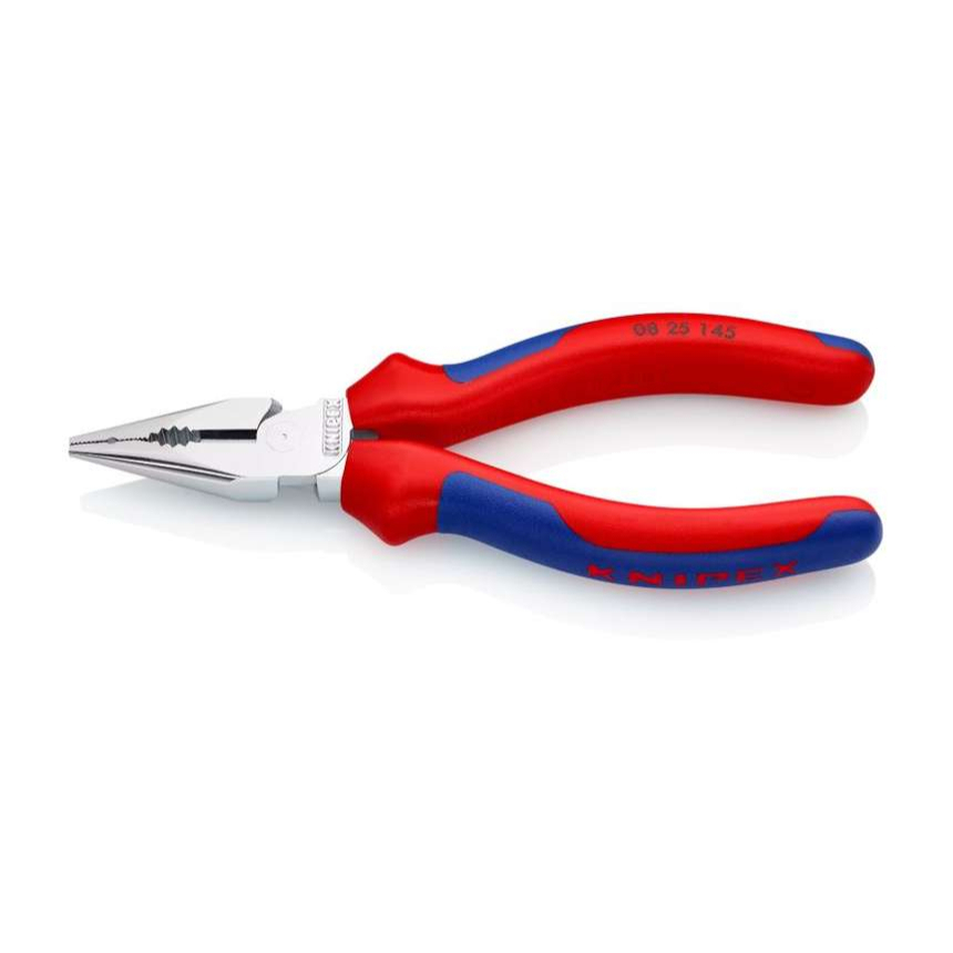 Kleště kombinované úzké ploché KNIPEX 08 25 145, 145 mm - pochromované kleště, vícesložkové návleky 08 25 145