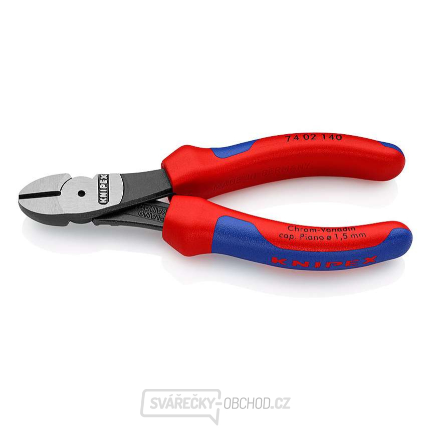 Silové boční štípací kleště 140 mm KNIPEX 74 02 140 - leštěná hlava, vícesložkové návleky