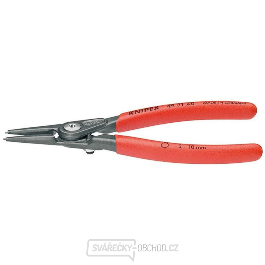 Precizní kleště na pojistné kroužky 140 mm, vnější rovné. Knipex - 49 31 A0 - DIN 5254 A