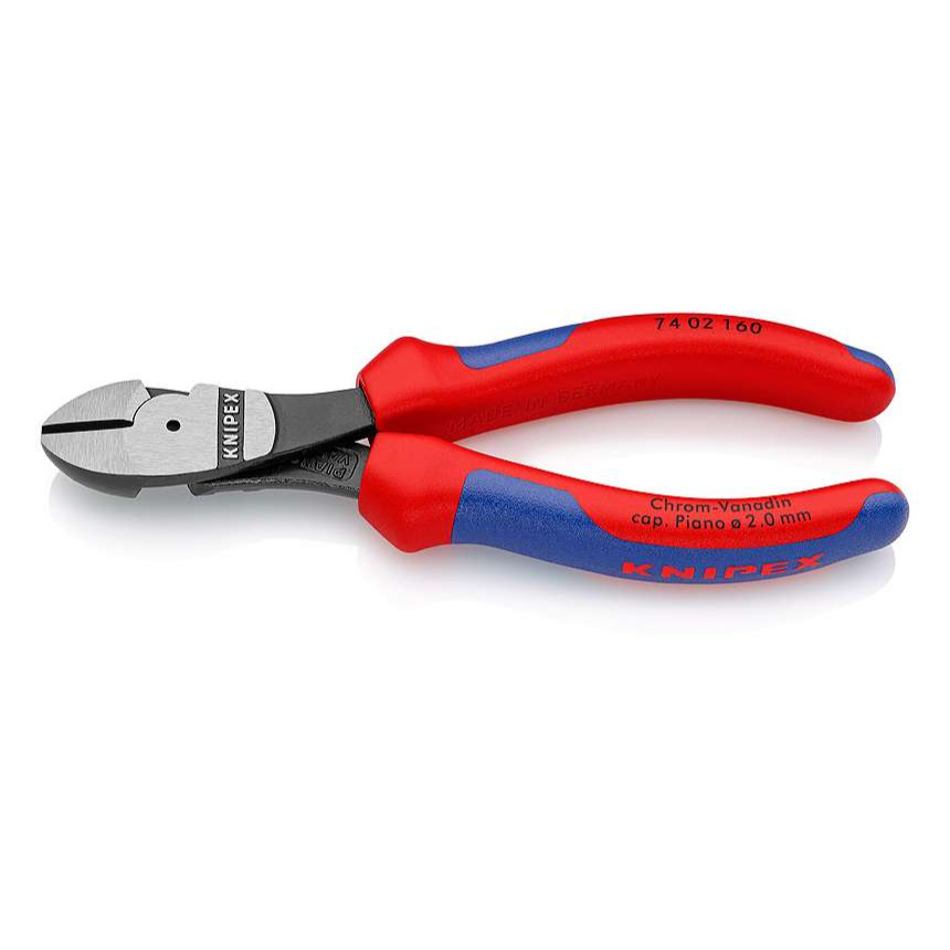 Silové boční štípací kleště 160 mm KNIPEX 74 02 160 - leštěná hlava, vícesložkové návleky 74 02 160