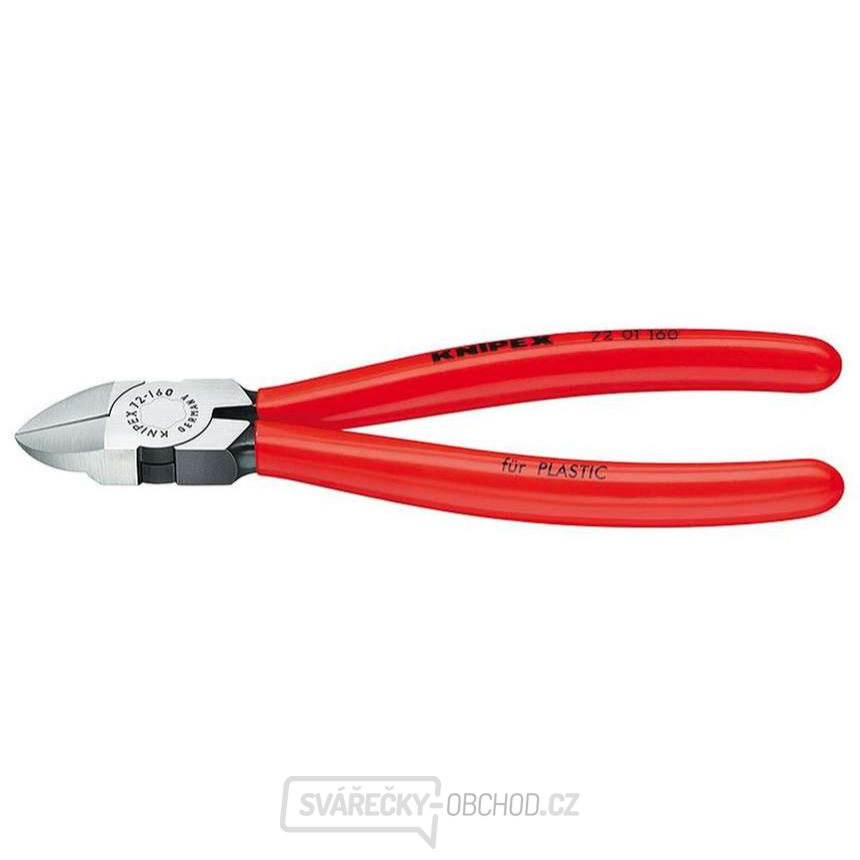 Boční štípací kleště na plasty 160 mm KNIPEX 72 01 160 - leštěná hlava, plastové návleky