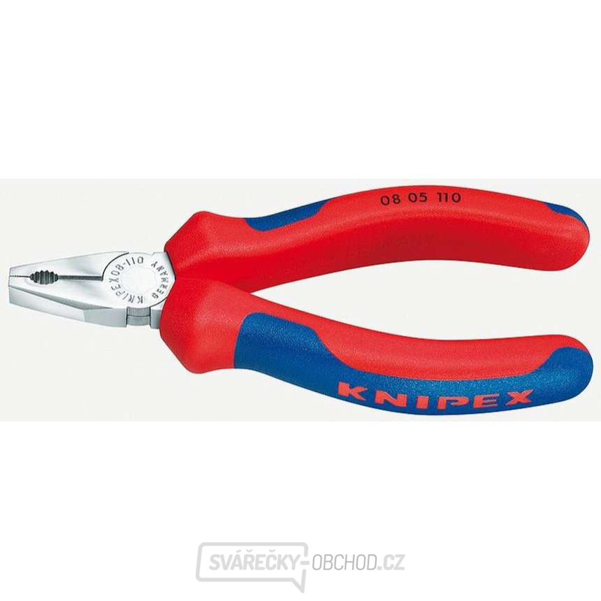 Malé kombinované kleště 110 mm KNIPEX 08 05 110 - chromováno, vícesložkové návleky