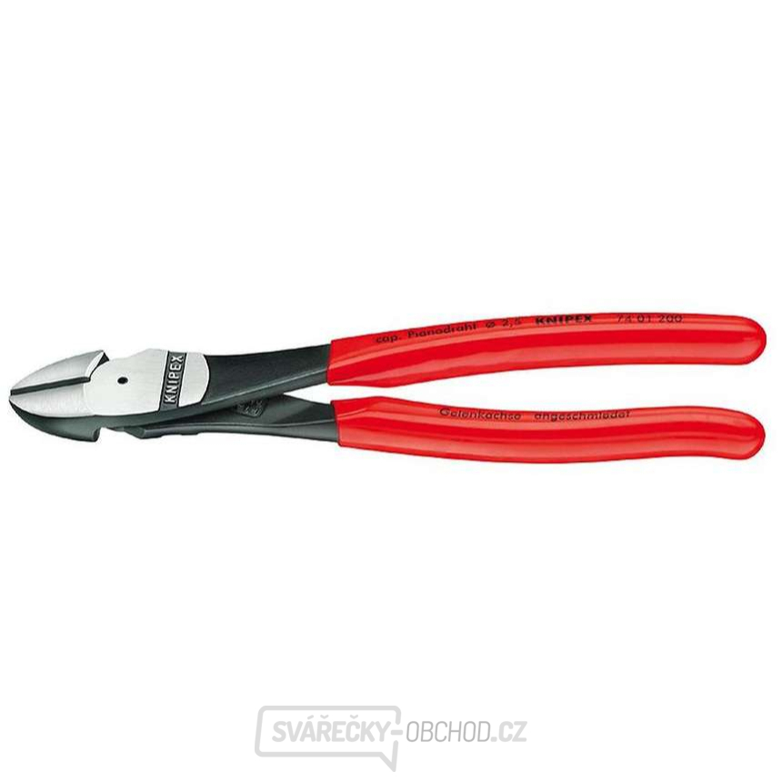 Silové boční štípací kleště 180 mm KNIPEX 74 01 180 - leštěná hlava, plastové návleky