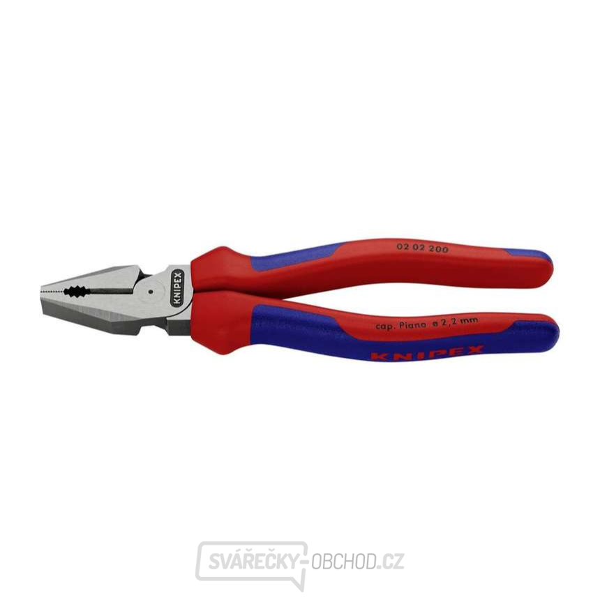 Silové kombinované kleště 200 mm. KNIPEX 02 02 200 - leštěná hlava, vícesložkové návleky