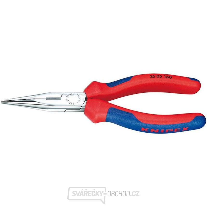 Půlkulaté kleště s břity pro radiotechniku 160 mm KNIPEX 25 05 160 - chromováno, vícesložkové návleky