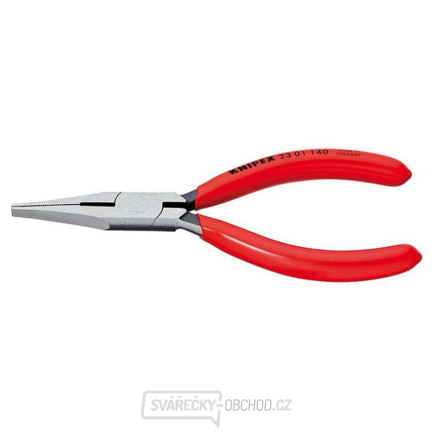 Ploché kleště 140 mm s břitem KNIPEX 23 01 140 - leštěná hlava, plastové návleky