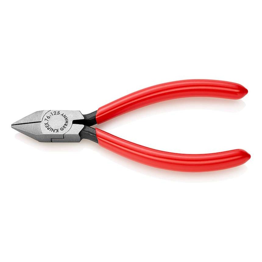 Boční štípací kleště pro elektromechaniky 125 mm KNIPEX 76 81 125 - leštěná hlava, plastové návleky 76 81 125