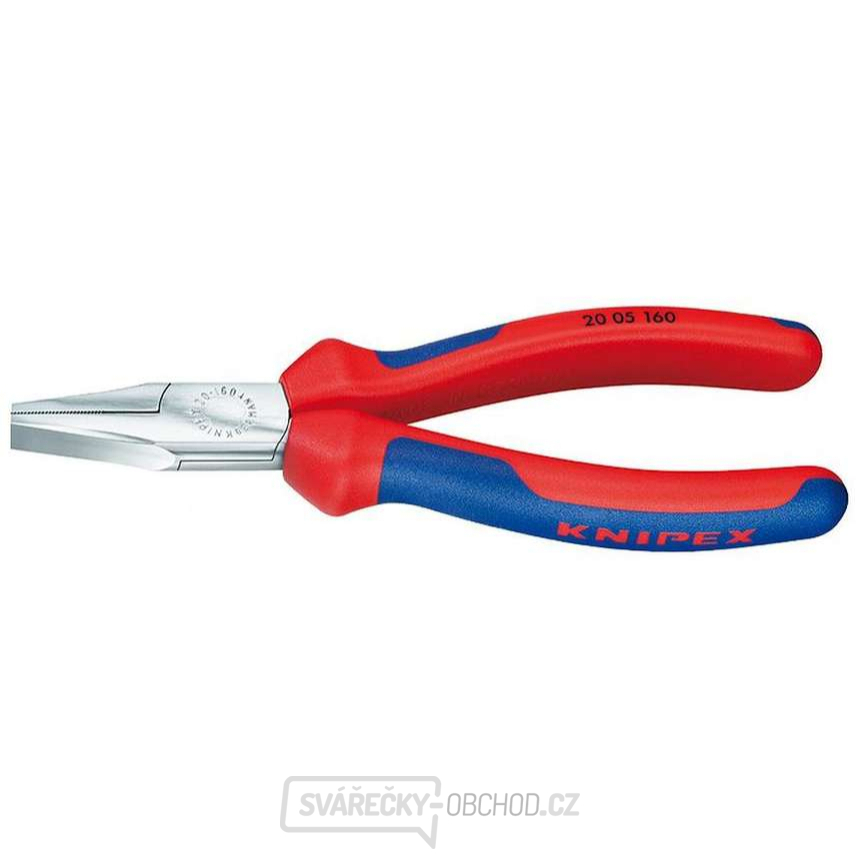 Ploché kleště 160 mm KNIPEX 20 05 160 - chromováno, vícesložkové návleky