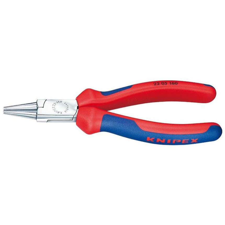 Kleště s kulatými čelistmi 160 mm KNIPEX 22 05 160 - chromováno, vícesložkové návleky