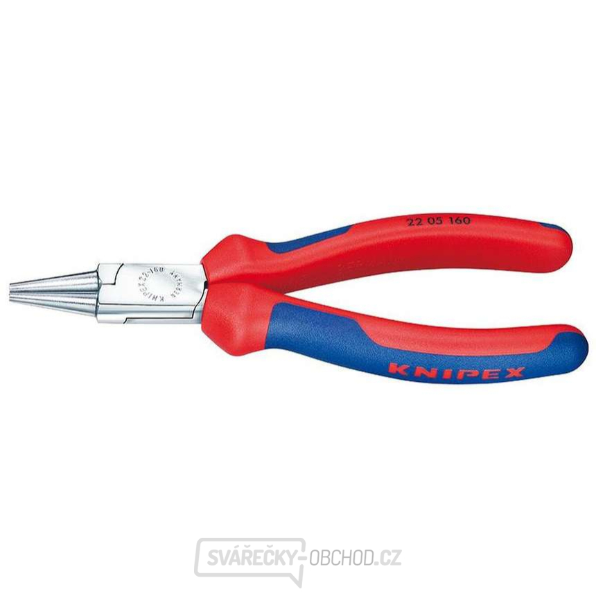 Kleště s kulatými čelistmi 160 mm KNIPEX 22 05 160 - chromováno, vícesložkové návleky