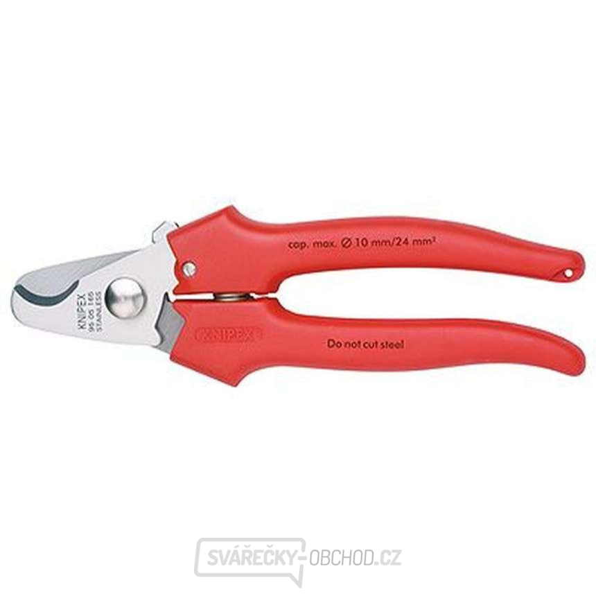 Kabelové nůžky 165 mm KNIPEX 95 05 165 - chromováno, vícesložkové návleky