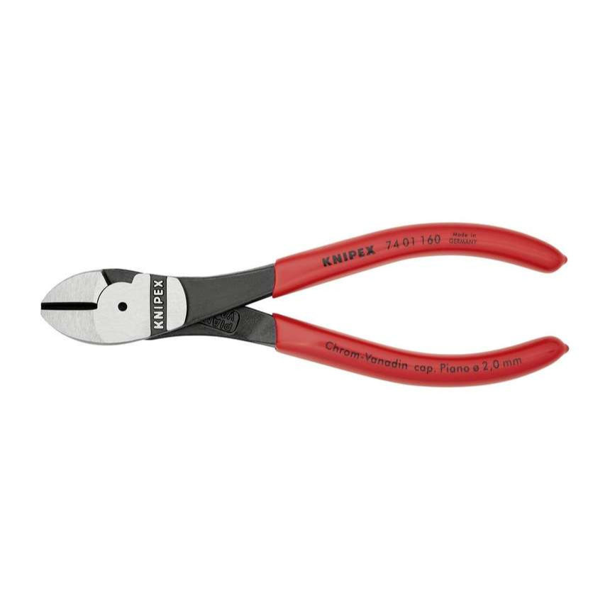 Silové boční štípací kleště 160 mm KNIPEX 74 01 160 - leštěná hlava, plastové návleky 74 01 160