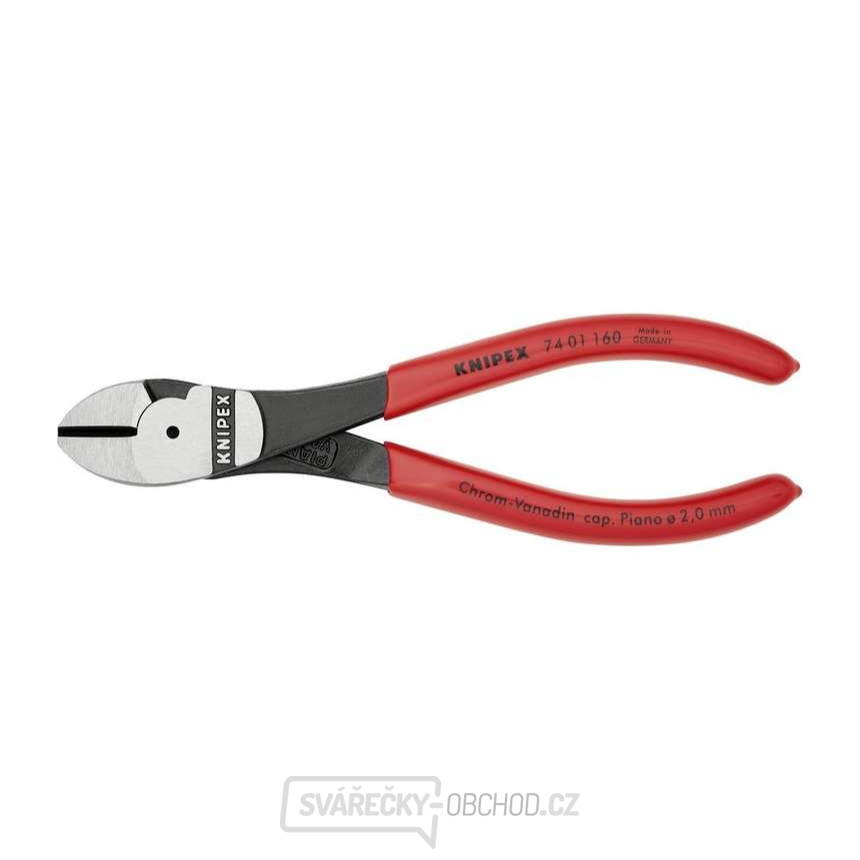 Silové boční štípací kleště 160 mm KNIPEX 74 01 160 - leštěná hlava, plastové návleky