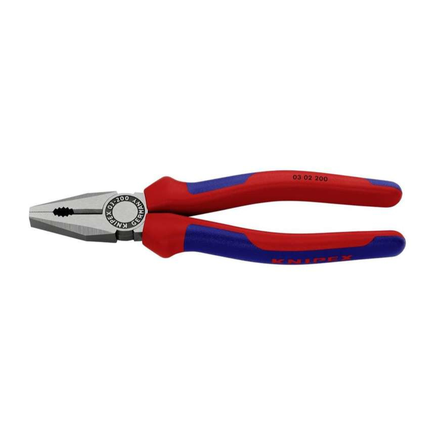 Kombinované kleště 200 mm. KNIPEX 03 02 200 - leštěná hlava, vícesložkové návleky 03 02 200