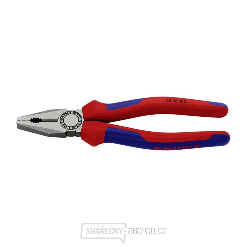 Kombinované kleště 200 mm. KNIPEX 03 02 200 - leštěná hlava, vícesložkové návleky