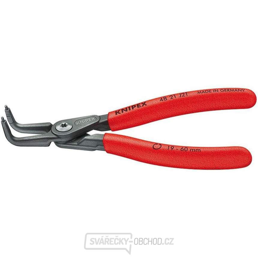 Precizní kleště na pojistné kroužky 130 mm, vnitřní zahnuté. Knipex - 48 21 J11 - DIN 5265 D