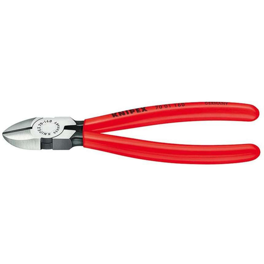 Boční štípací kleště 160 mm KNIPEX 70 01 160 - leštěná hlava, plastové návleky 70 01 160