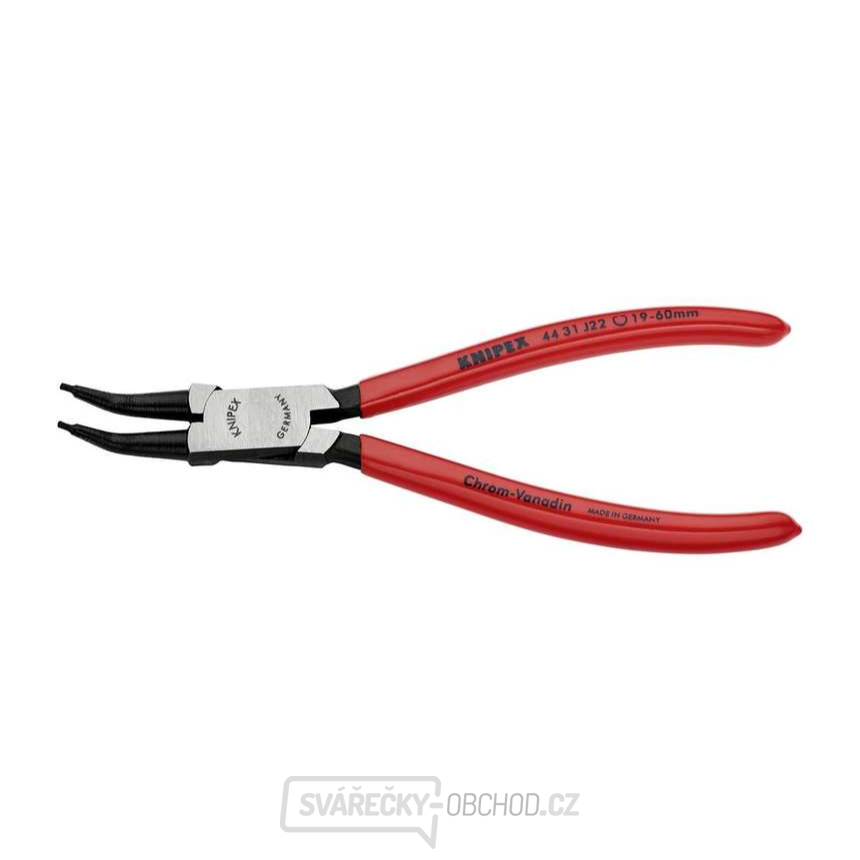 Kleště na pojistné kroužky 180 mm, vnitřní zahnuté 45° Knipex 44 31 J22