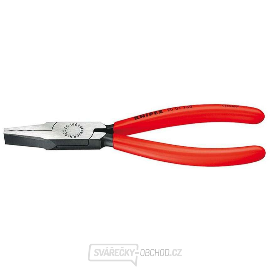 Ploché kleště 160 mm. KNIPEX 20 01 160 - leštěno, plastové návleky