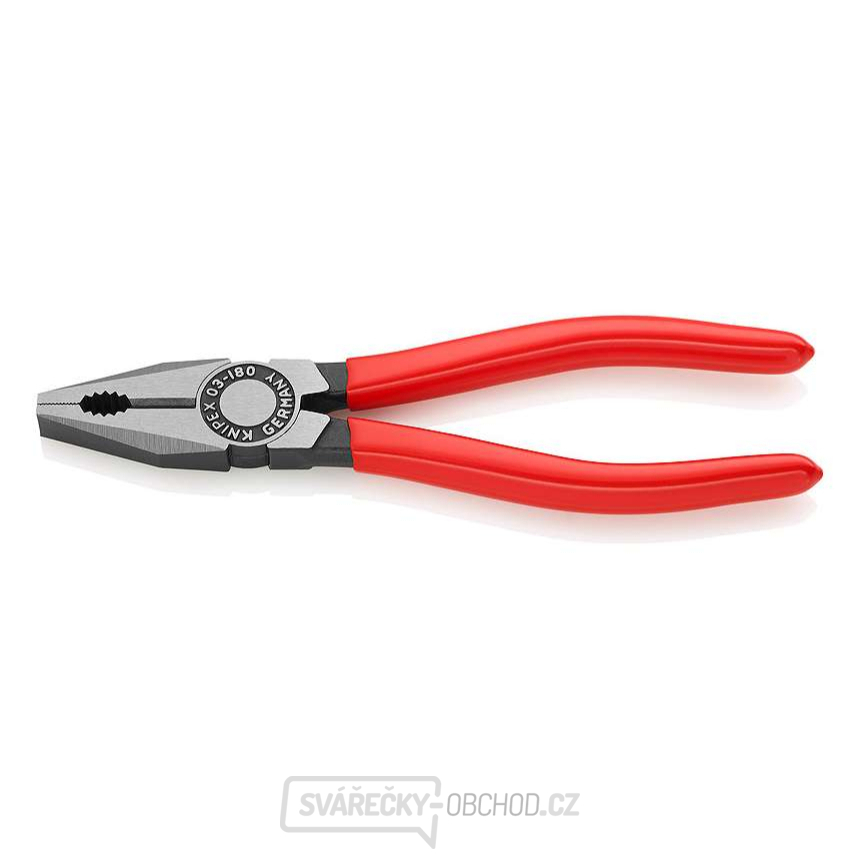 Kombinované kleště 180 mm. KNIPEX 03 01 180 - leštěno, plastové návleky
