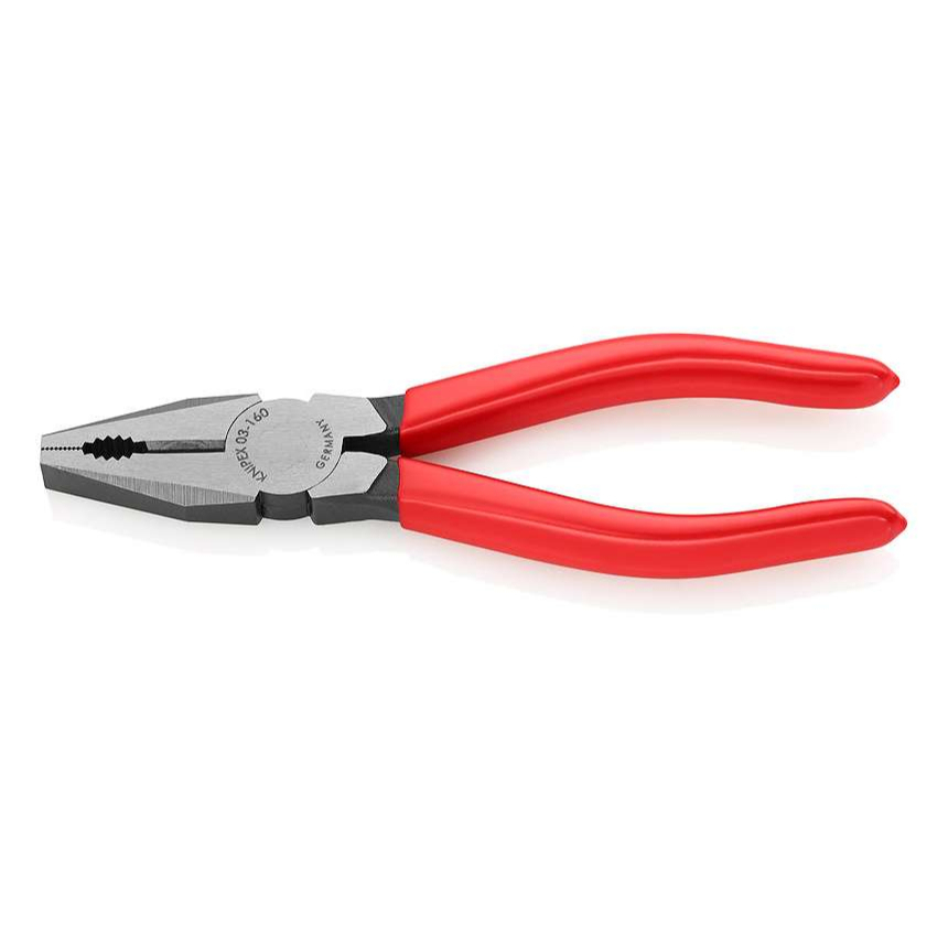 Kombinované kleště 160 mm. KNIPEX 03 01 160 - leštěno, plastové návleky 03 01 160